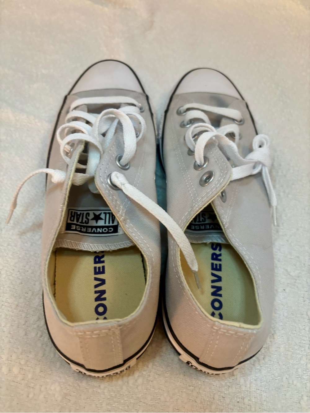 Converse Low Top Canvas Sneakers in Light Gray and White - Picture 3 of 5